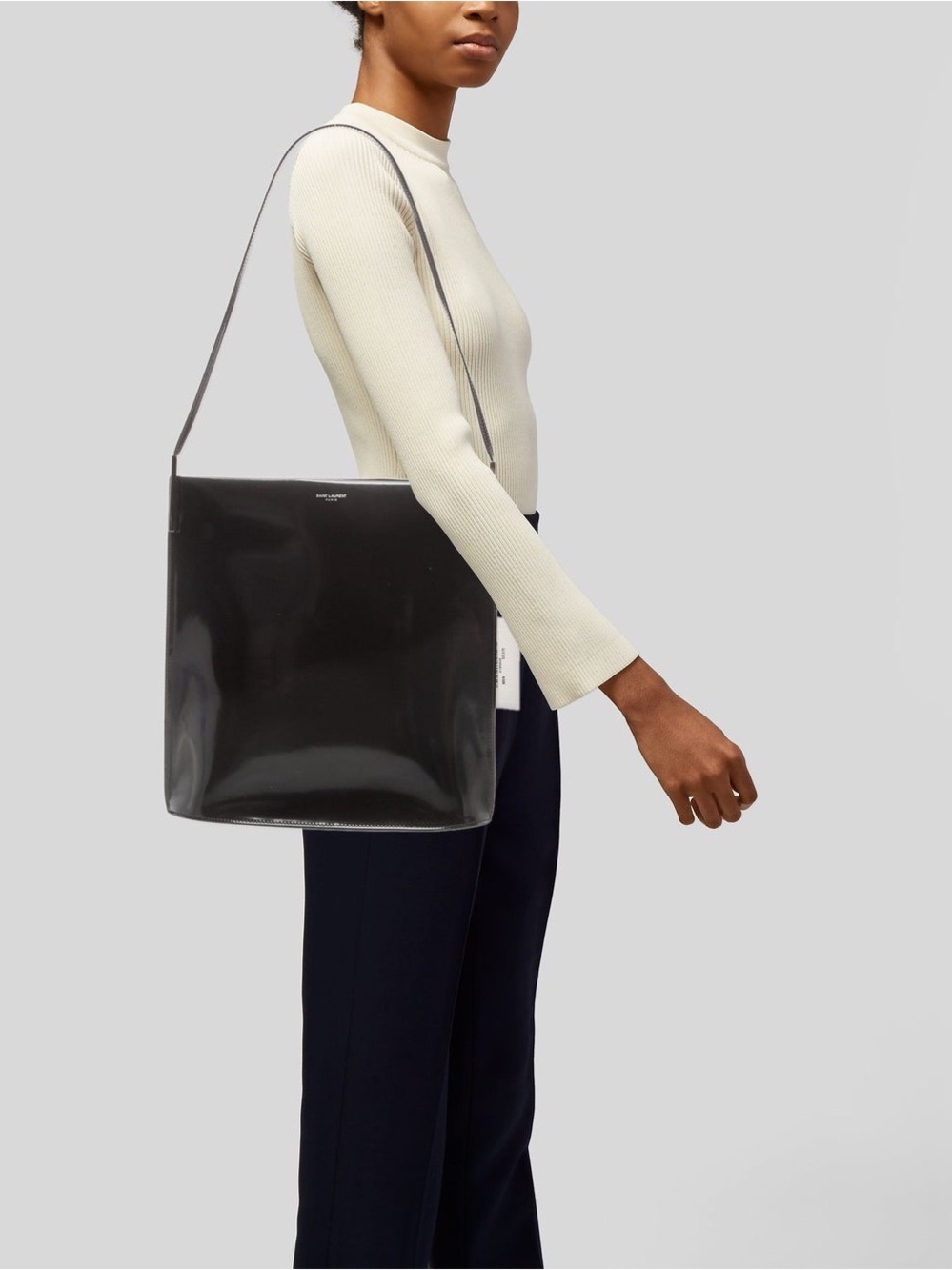 Saint Laurent Patent Leather Suzzane Rigid Bag